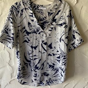 EQUIPMENT “Baseball Style” Navy and Gray Silk Aloha shirt!